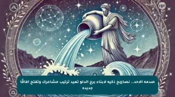 صدمة الأحد.. نصائح ذكية لأبناء برج الدلو تعيد ترتيب مشاعرك وتفتح آفاقًا جديدة